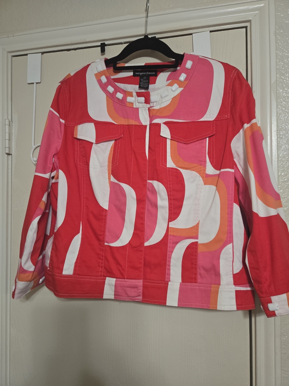 Margaret Frances Pink & Red Printed Cotton Jacket